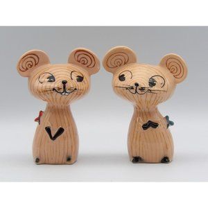 Vintage Holt Howard 1958 Mice Salt And Pepper Shakers Japan  Brown Lot Of 2